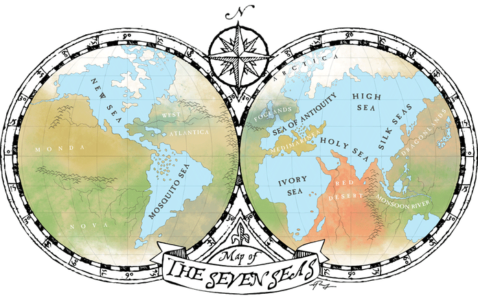 The Seven Seas - map by M. Ray Rempen